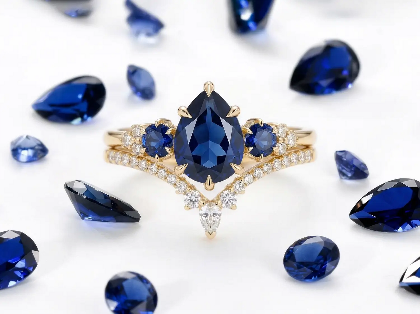 Orleone blue sapphire engagement ring