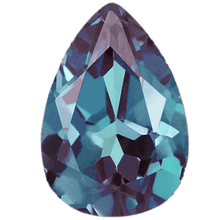 Pear-cut lab-created alexandrite gemstone