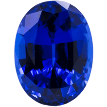 Oval-cut lab-created blue sapphire gemstone