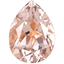 Pear-cut peach-pink morganite gemstone