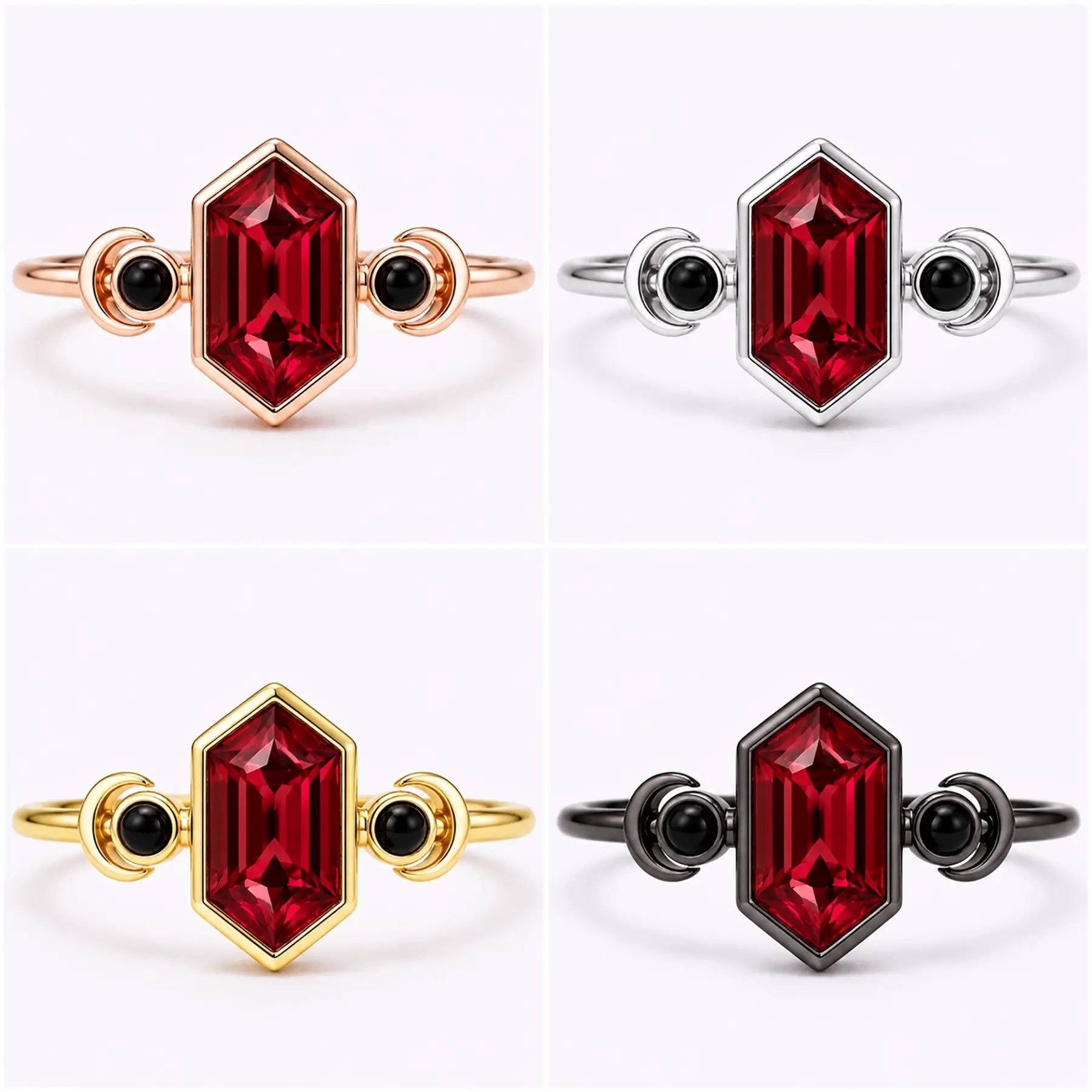 ruby bezel set ring showing gold setting craftsmanship 4 color metal