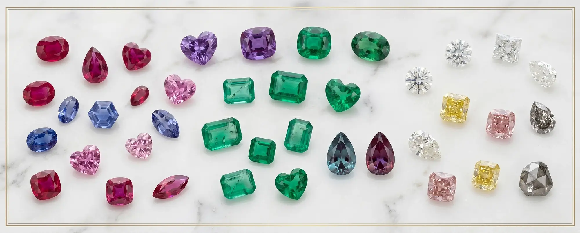 Orleone lab-grown gemstones in multiple cuts and colors