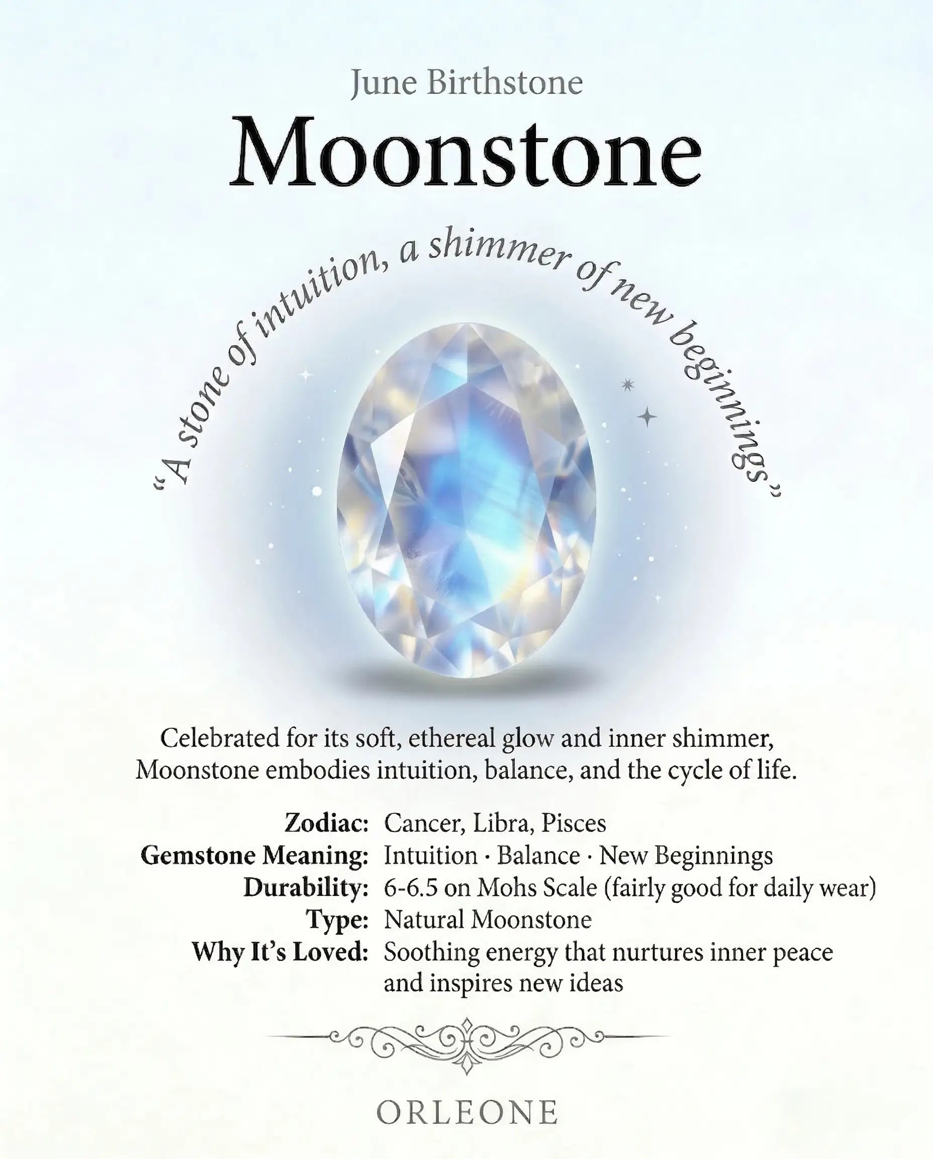 oval cut moonstone gemstone knowledge orleone jewelry