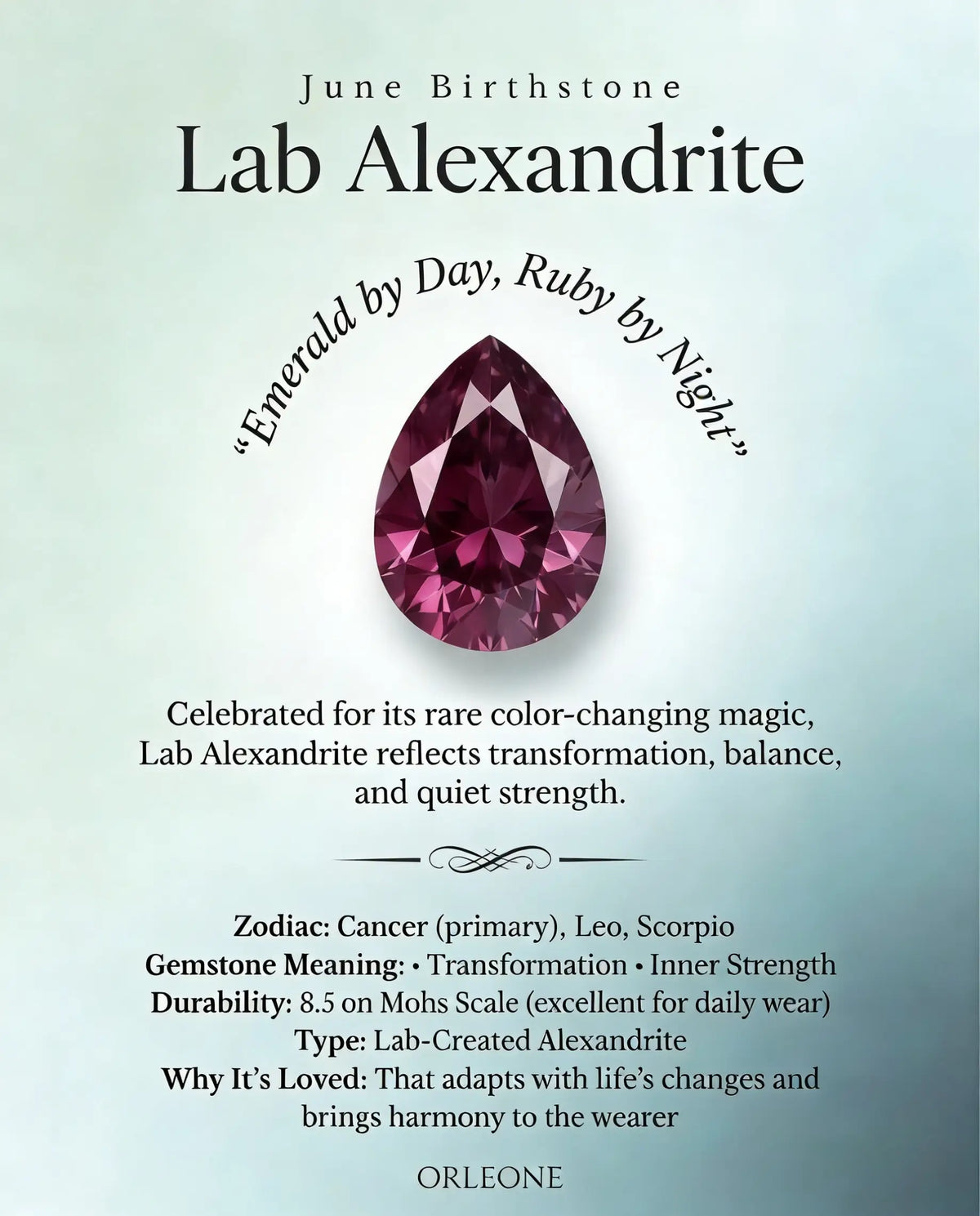 Pear cut alexandrite knowledge orleone