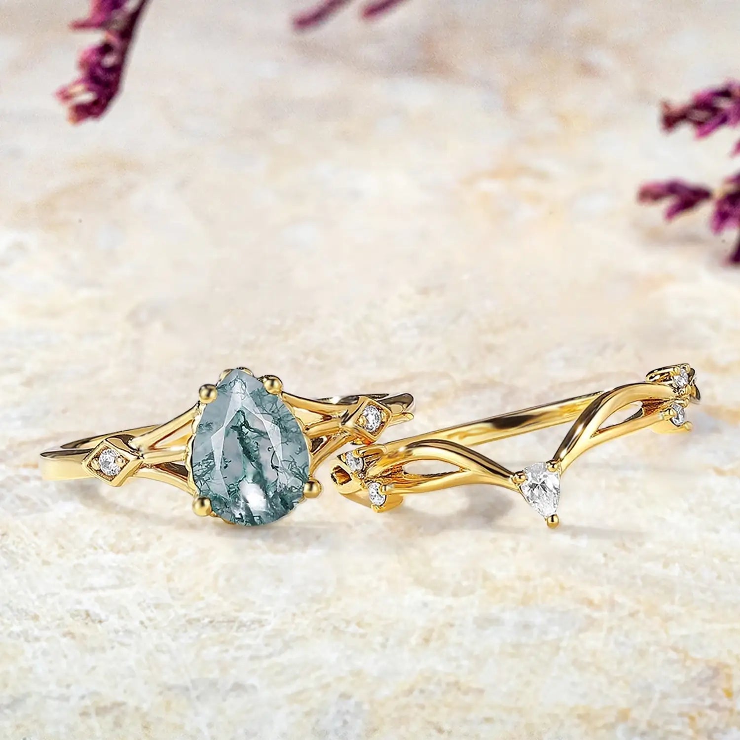 Nature-inspired brides seeking an elegant, earthy engagement ring