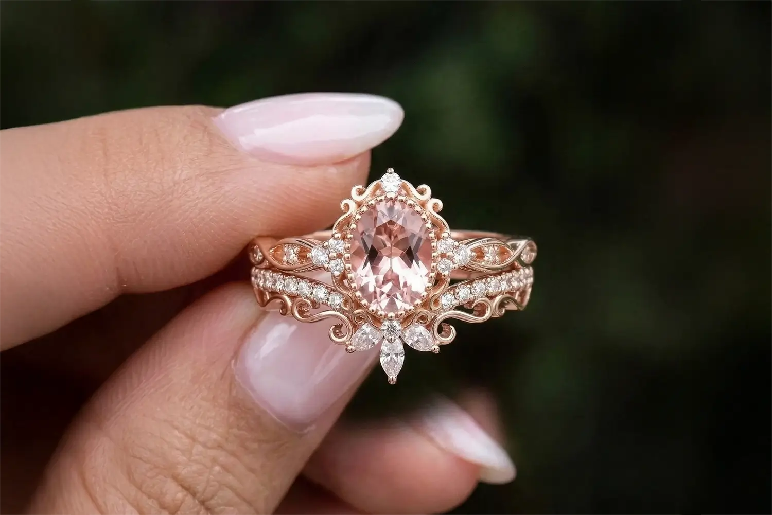 Orleone Jewelry Natural Morganite Engagement Rings